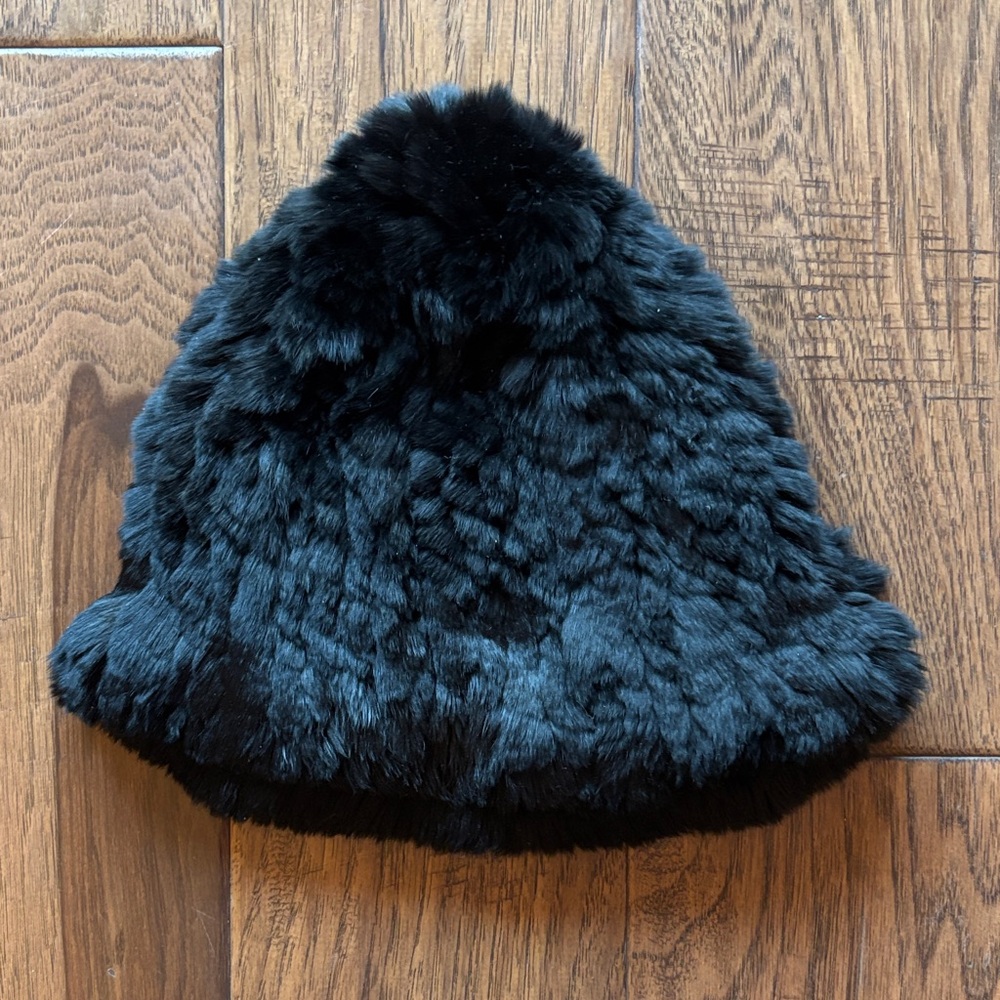 Luxurious Black Rex Rabbit Fur Hat